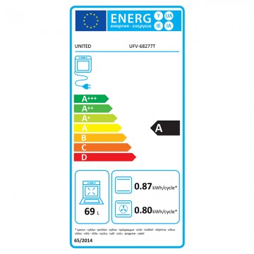 United UFV-68277T Κουζίνα 69lt με Κεραμικές Εστίες Π60εκ. Λευκή
